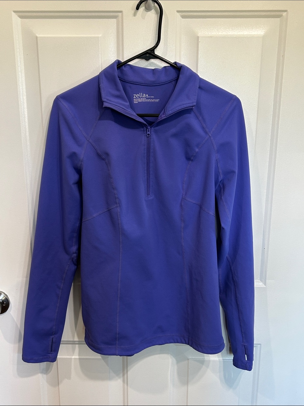 Zella Bluish Purple Women's Quarter-Zip Performance Top Size Medium